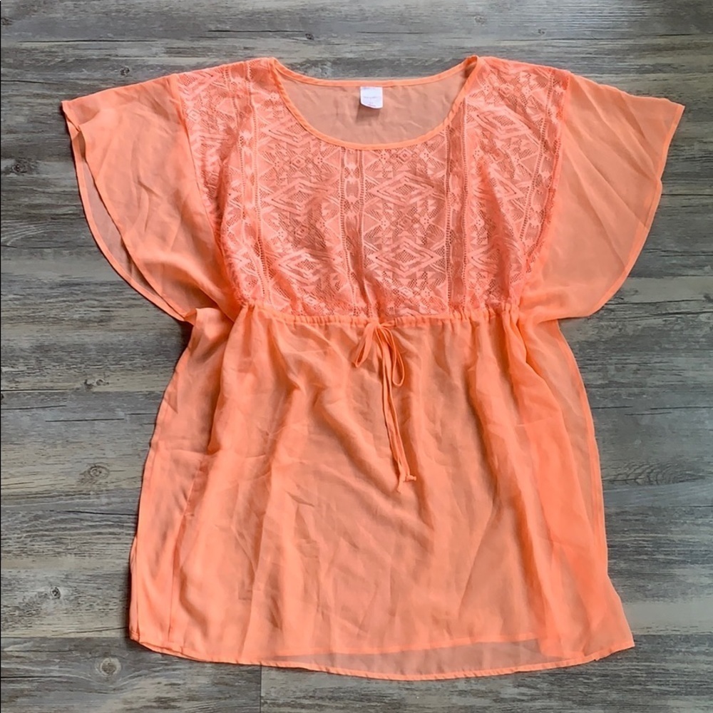 Women's Xhilaration Sheer Swimsuit Coverup Large